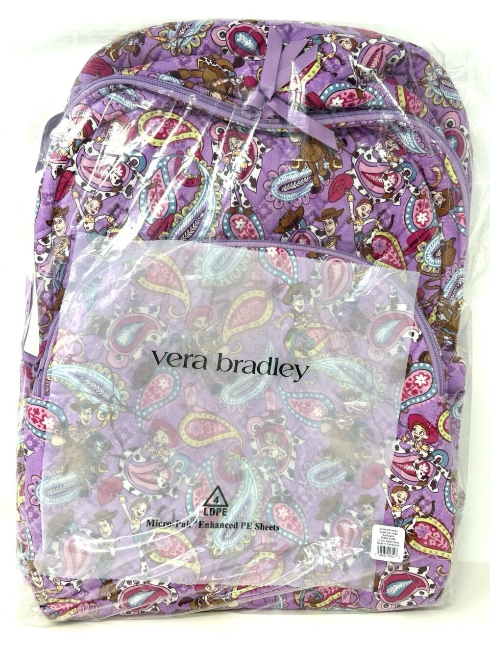 Vera Bradley Toy Story Rodeo Paisley Essential Large Backpack NWT Jessie Woody